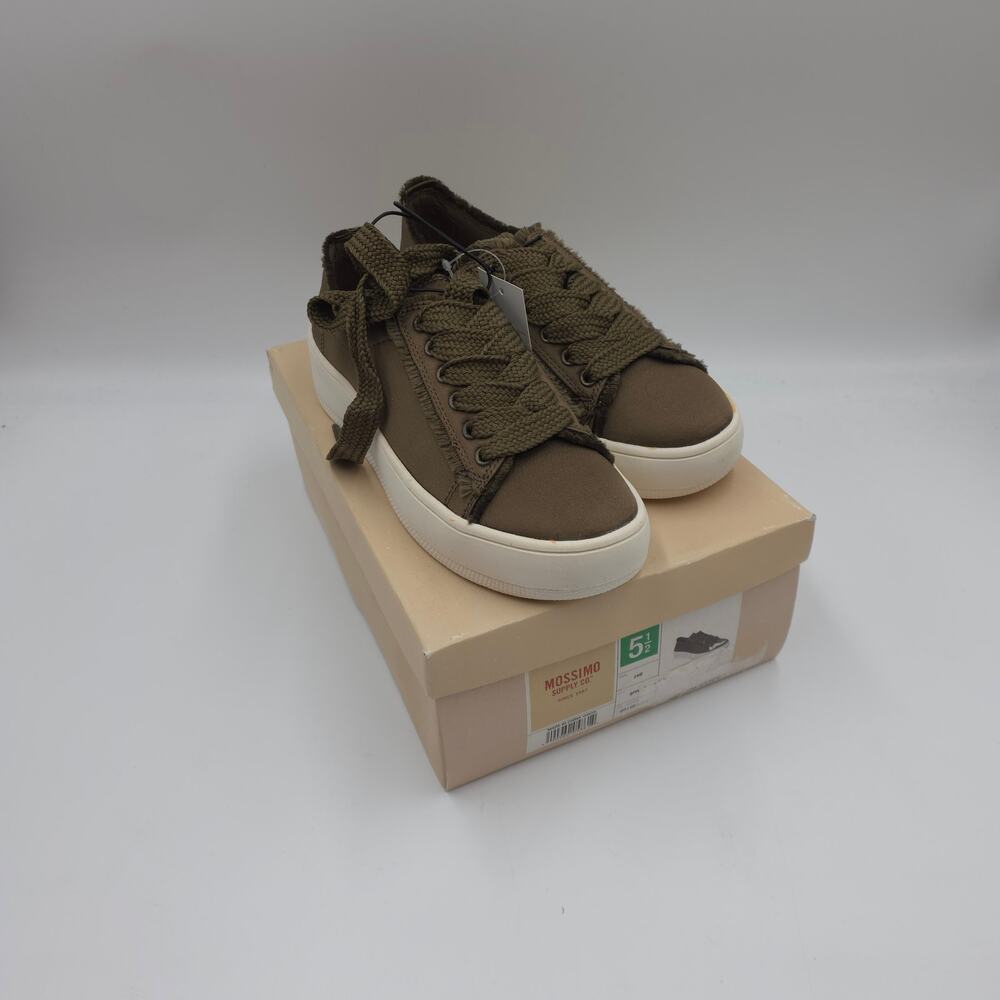 Mossimo Olive Green Frayed Canvas Platform Sneakers Size 5.5